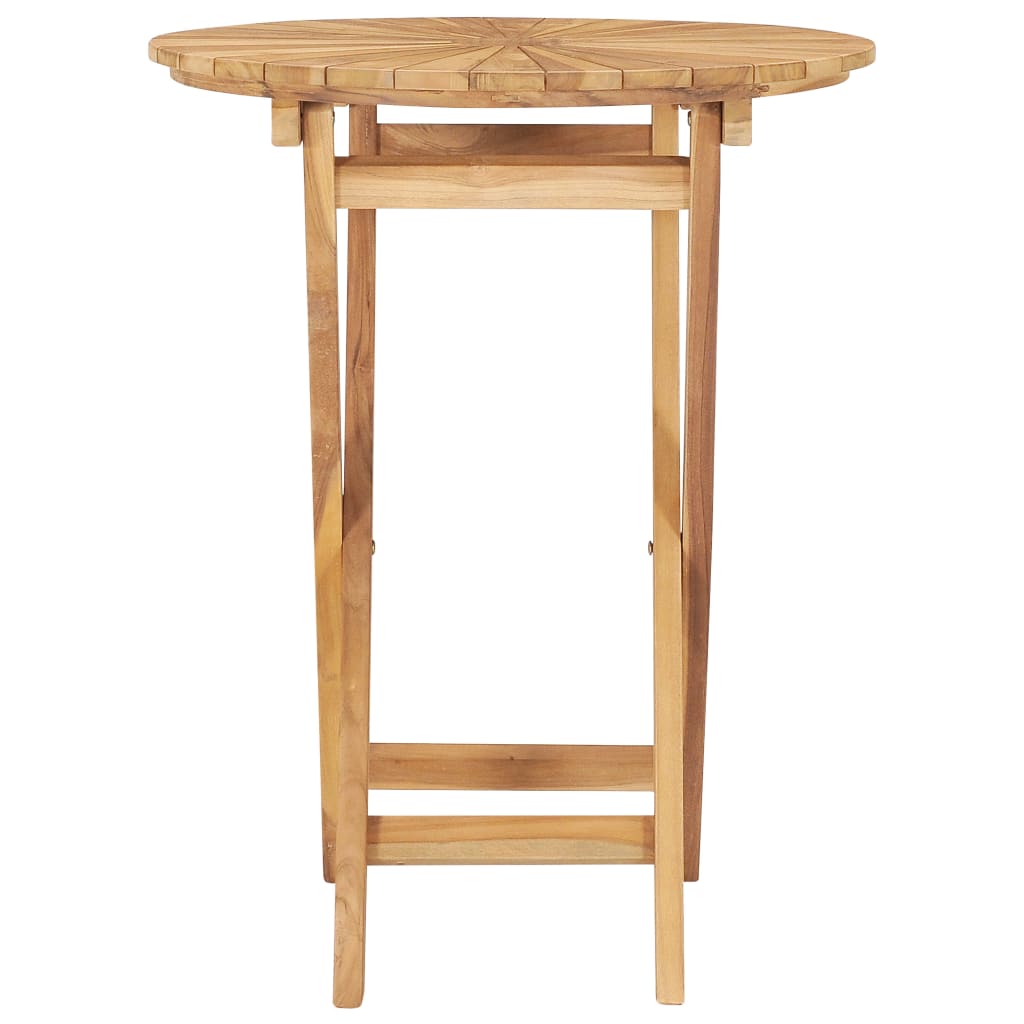 Klappbarer Gartentisch Ø 60 cm Teak Massivholz