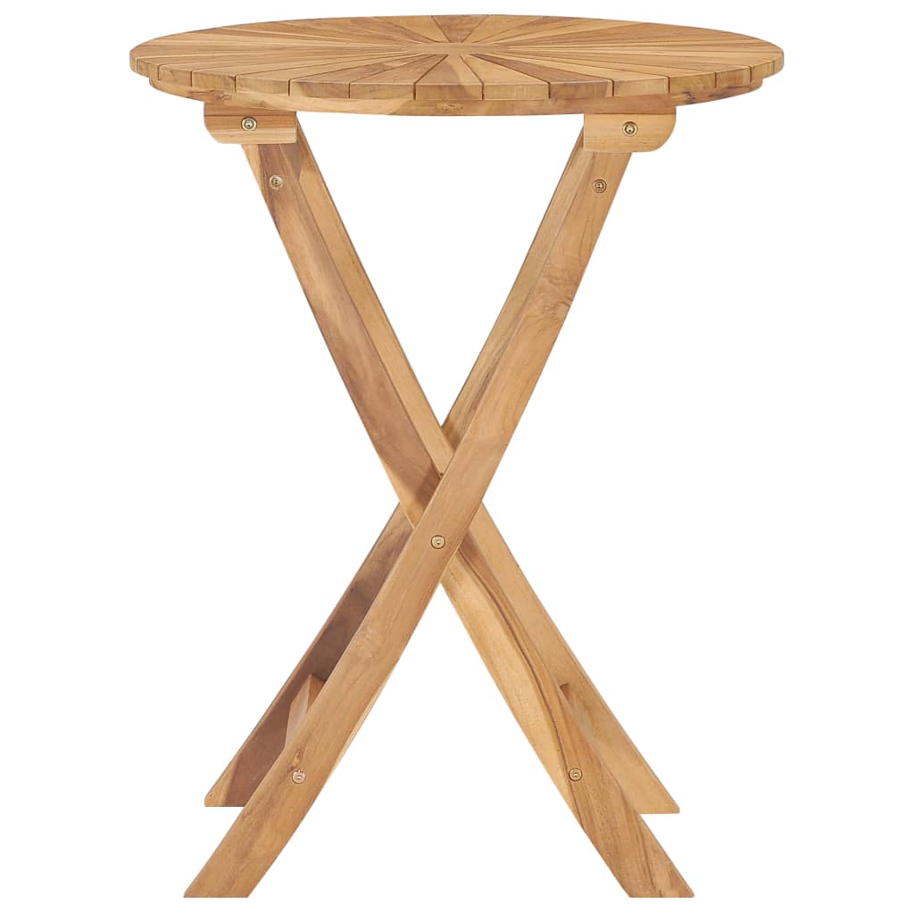 Klappbarer Gartentisch Ø 60 cm Teak Massivholz