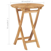 Thumbnail for Klappbarer Gartentisch Ø 60 cm Teak Massivholz
