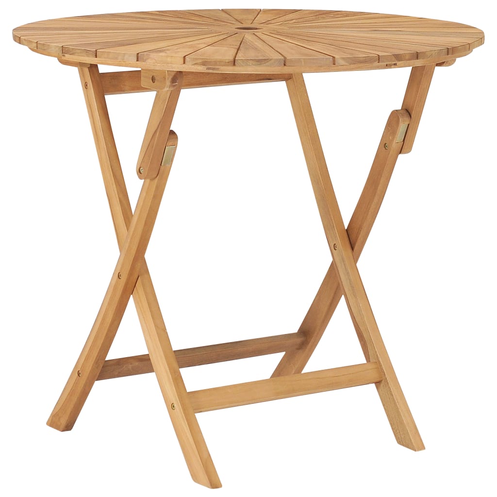 Klappbarer Gartentisch Ø 85 cm Teak Massivholz