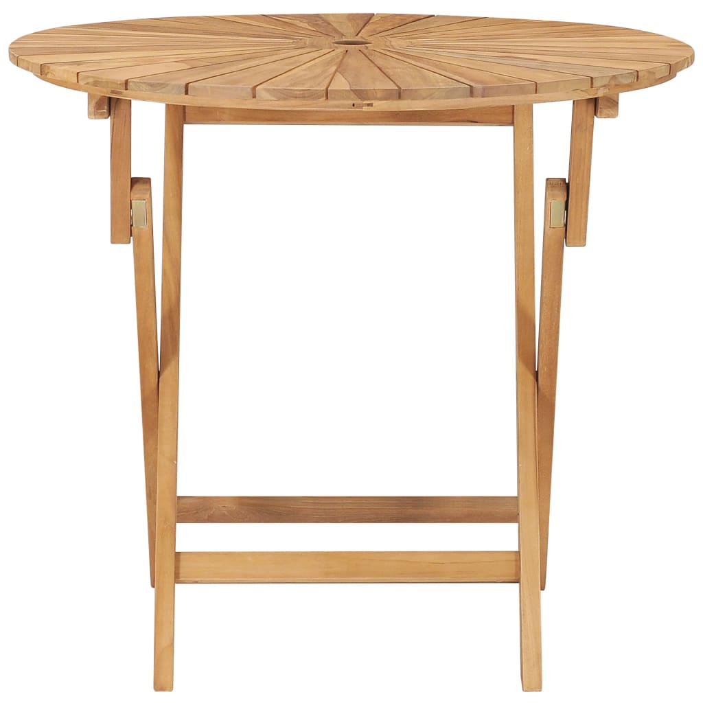 Klappbarer Gartentisch Ø 85 cm Teak Massivholz