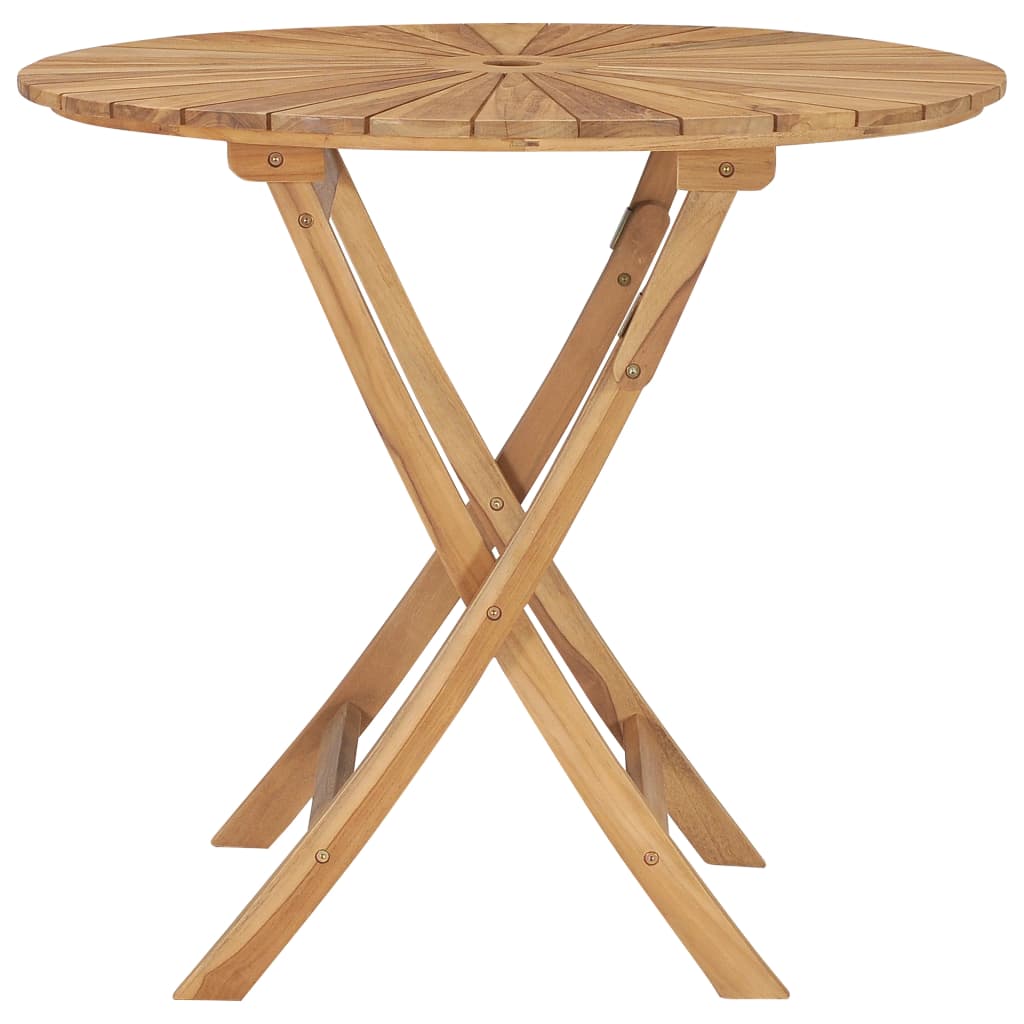 Klappbarer Gartentisch Ø 85 cm Teak Massivholz