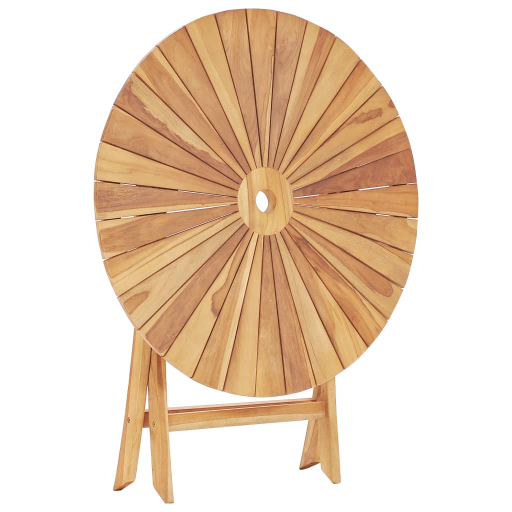 Klappbarer Gartentisch Ø 85 cm Teak Massivholz