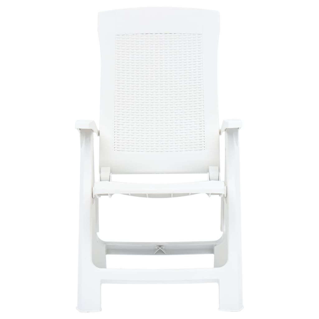Verstellbare Gartenstühle 2 Stk. Kunststoff Weiß