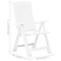 Thumbnail for Verstellbare Gartenstühle 2 Stk. Kunststoff Weiß