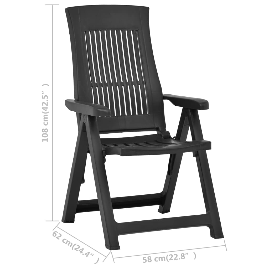 Verstellbare Gartenstühle 2 Stk. Kunststoff Moccafarben