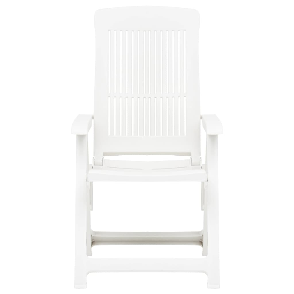 Verstellbare Gartenstühle 2 Stk. Kunststoff Weiß