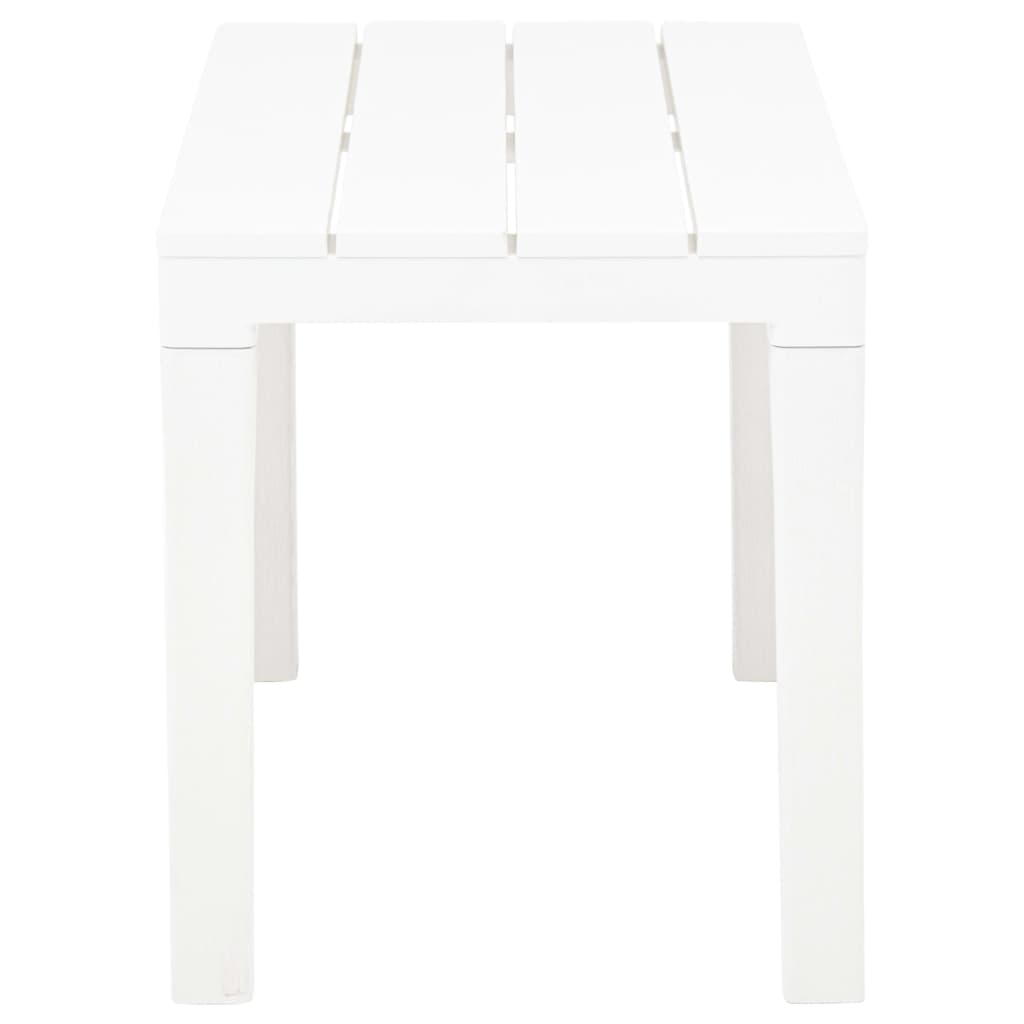 Gartenbänke 2 Stk. Weiß Kunststoff