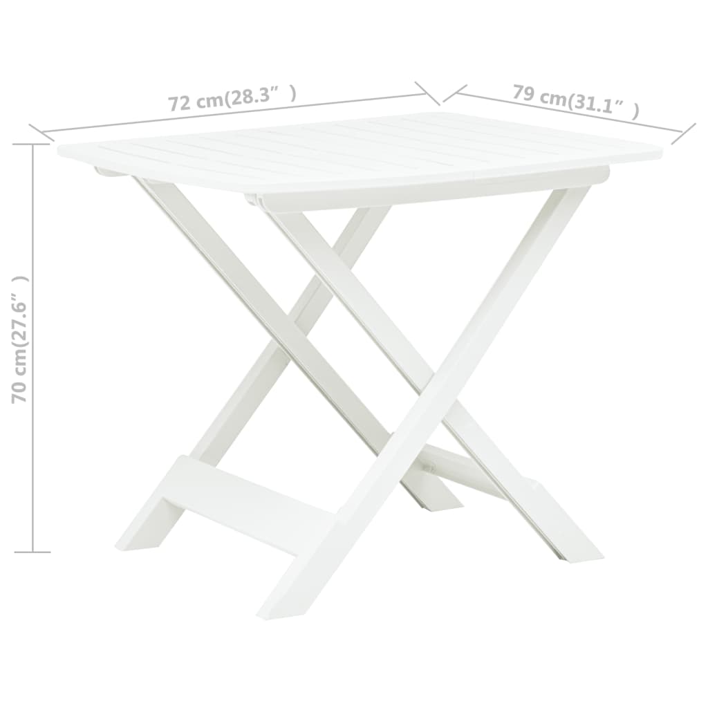 Gartentisch Klappbar Weiß 79 x 72 x 70 cm Kunststoff