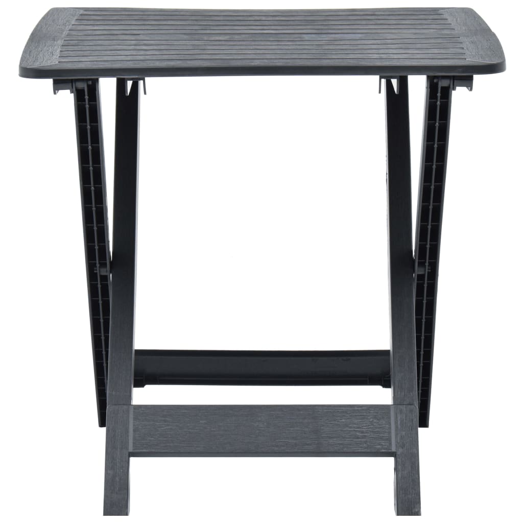Gartentisch Klappbar Anthrazit 79 x 72 x 70 cm Kunststoff