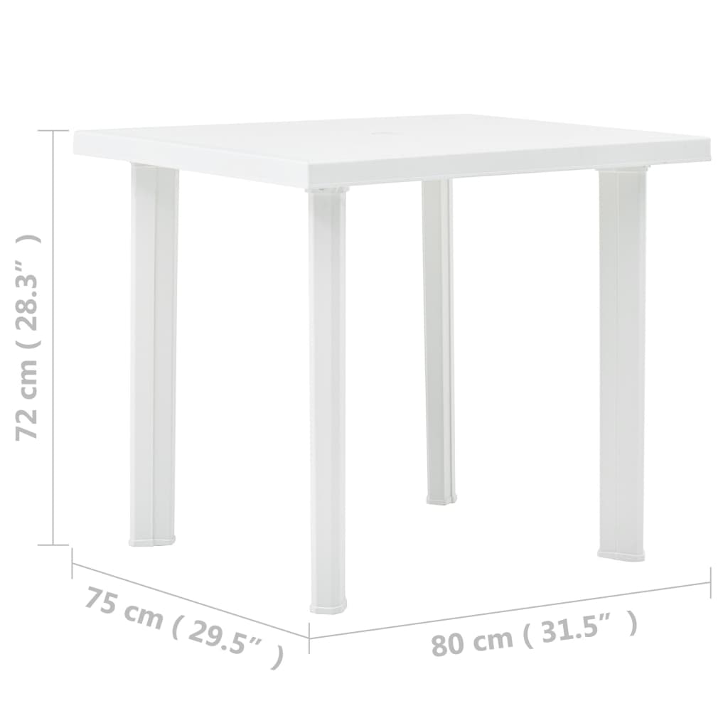 Gartentisch Weiß 80 x 75 x 72 cm Kunststoff