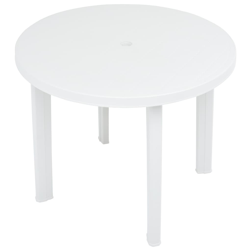 Gartentisch Weiß 89 cm Kunststoff