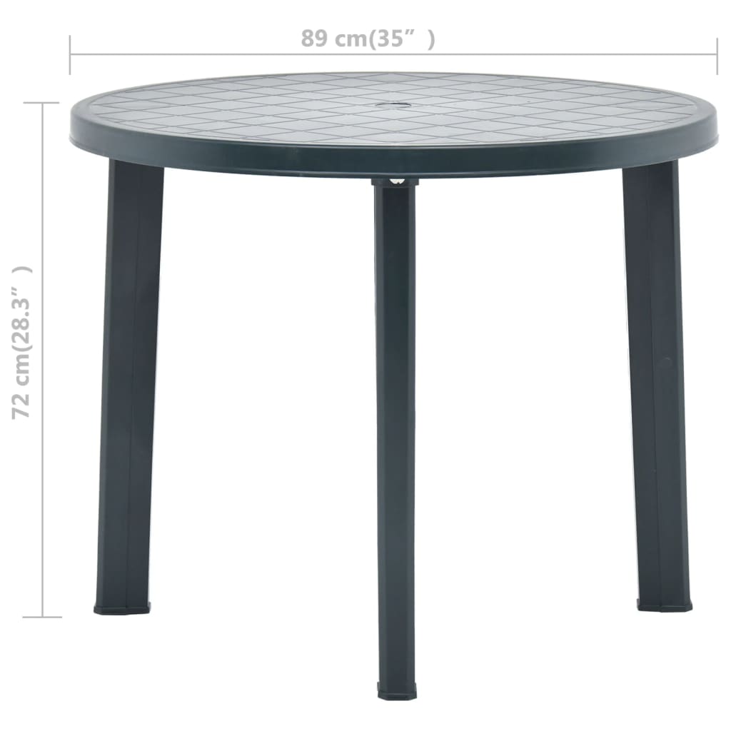 Gartentisch Grün 89 cm Kunststoff