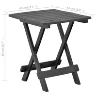 Thumbnail for Gartentisch Klappbar Anthrazit 45x43x50 cm Kunststoff