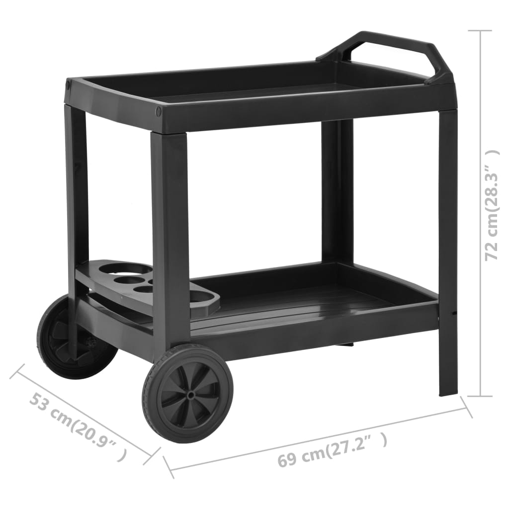 Getränkewagen Anthrazit 69×53×72 cm Kunststoff