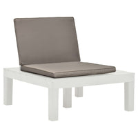 Thumbnail for Garten-Lounge-Stuhl mit Sitzpolster Kunststoff Weiß
