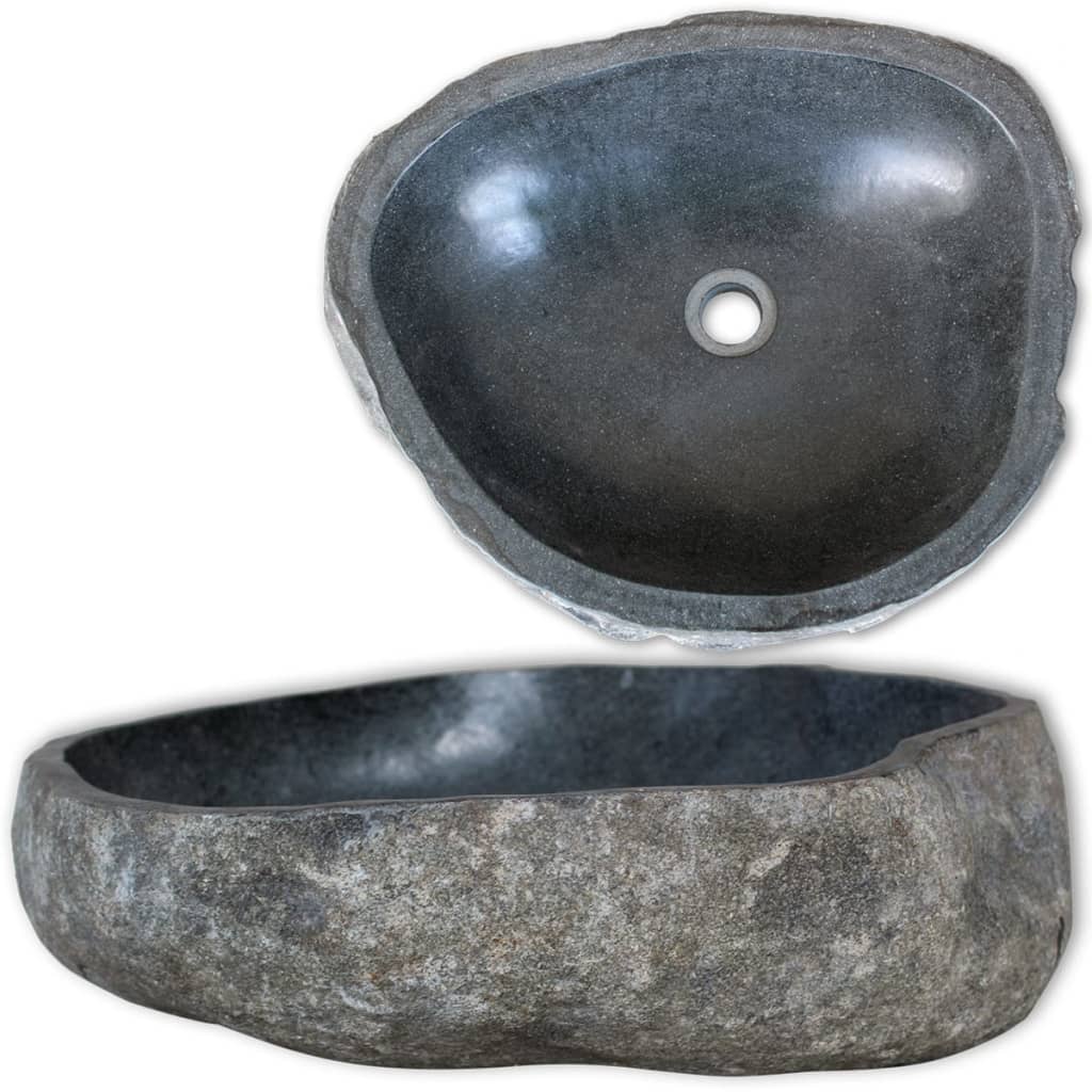 Waschbecken Flussstein oval 46-52 cm