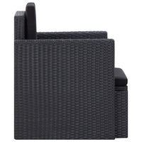 Thumbnail for Gartensessel mit Auflagen Poly Rattan Schwarz