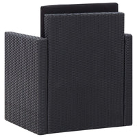 Thumbnail for Gartensessel mit Auflagen Poly Rattan Schwarz