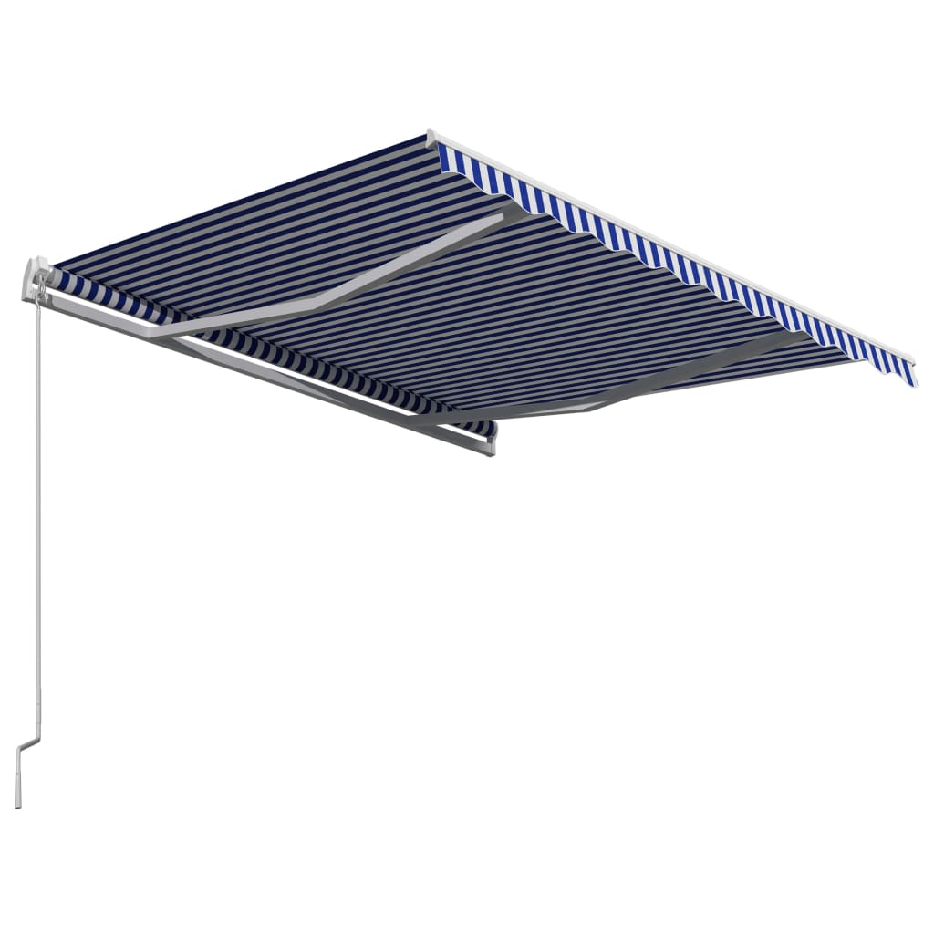 Einziehbare Markise Handbetrieben 350 x 250 cm Blau und Weiß