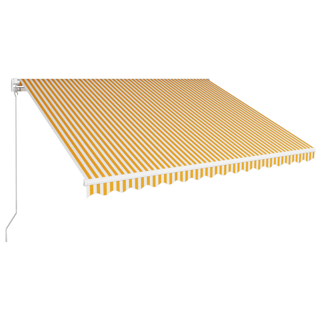 Einziehbare Markise Handbetrieben 400 x 300 cm Gelb und Weiß