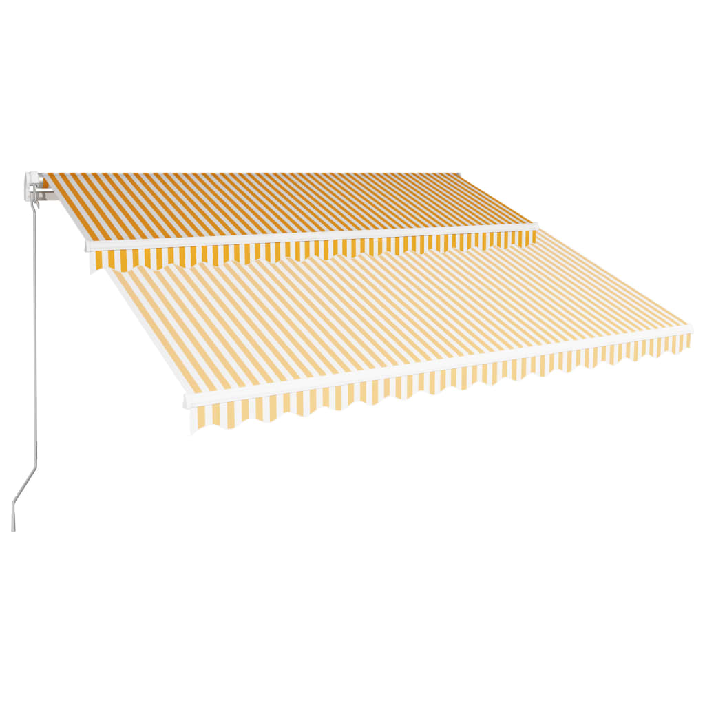 Einziehbare Markise Handbetrieben 400 x 300 cm Gelb und Weiß