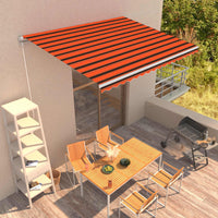 Thumbnail for Einziehbare Markise Handbetrieben 400 x 300 cm Orange und Braun