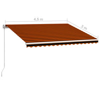 Thumbnail for Einziehbare Markise Handbetrieben 450 x 300 cm Orange und Braun