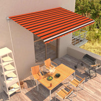 Thumbnail for Einziehbare Markise Handbetrieben 450 x 300 cm Orange und Braun