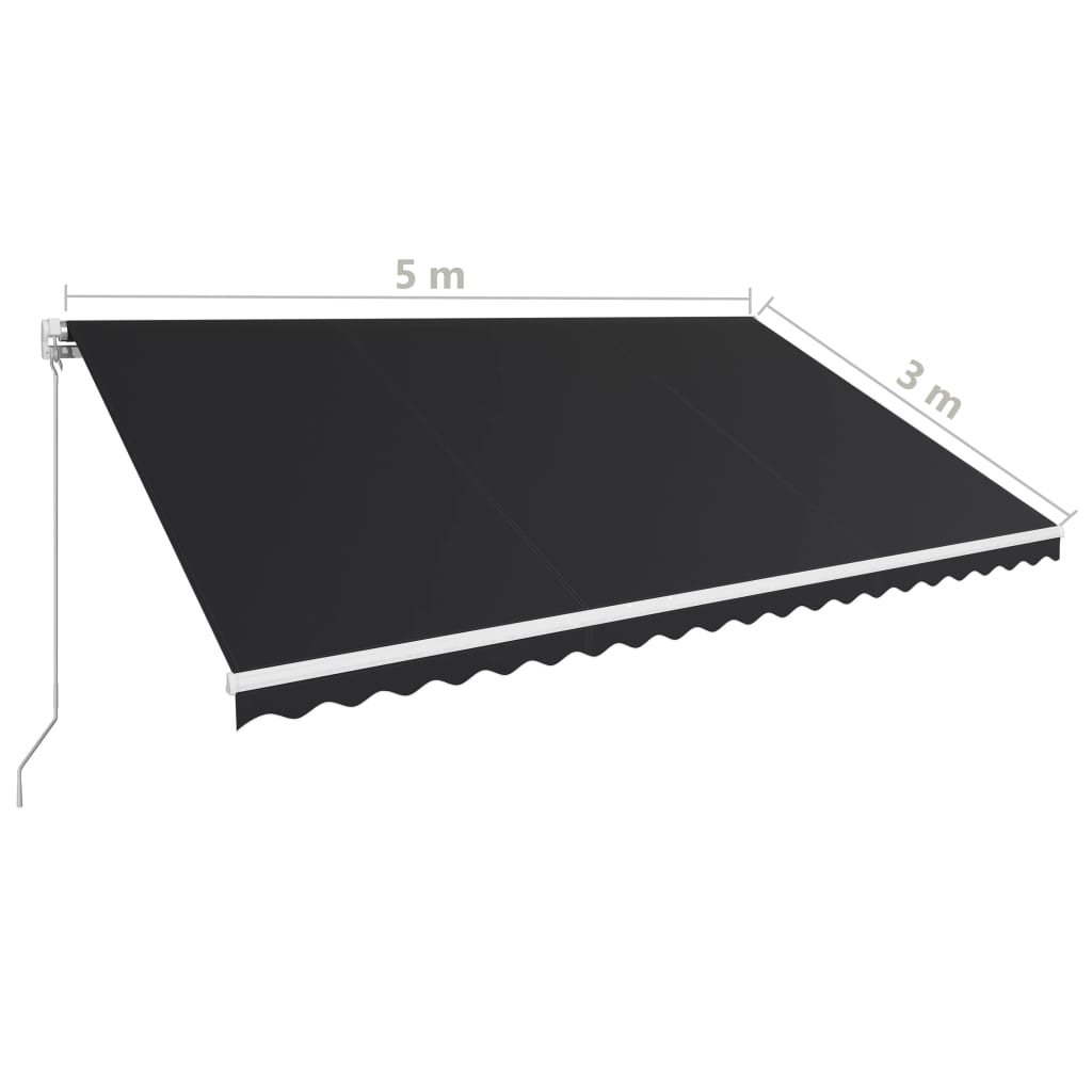 Einziehbare Markise Handbetrieben 500 x 300 cm Anthrazit