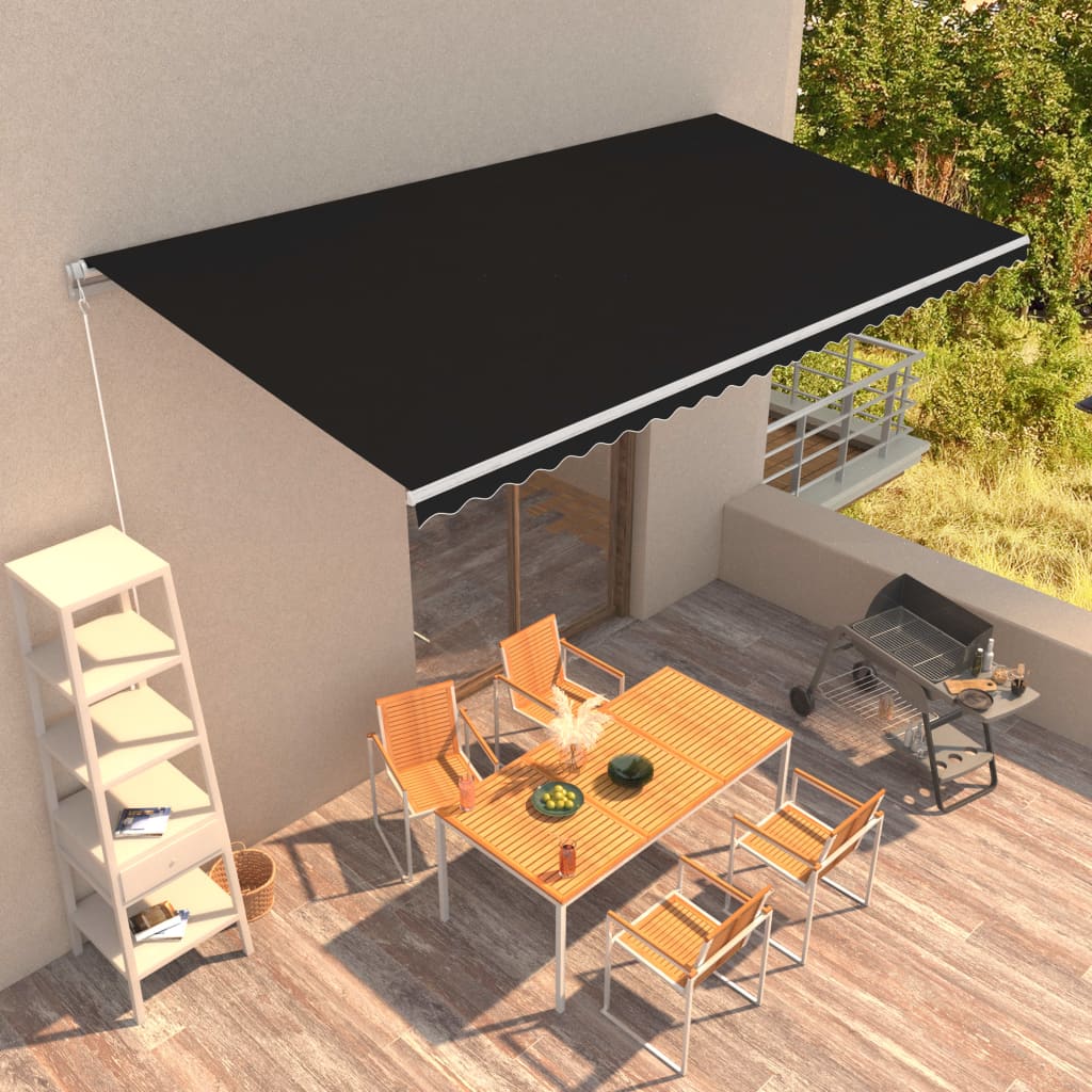 Einziehbare Markise Handbetrieben 600 x 300 cm Anthrazit