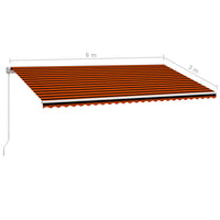 Thumbnail for Einziehbare Markise Handbetrieben 600 x 300 cm Orange und Braun