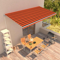 Thumbnail for Einziehbare Markise Handbetrieben 600 x 300 cm Orange und Braun