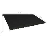 Thumbnail for Automatisch Einziehbare Markise 600×300 cm Anthrazit