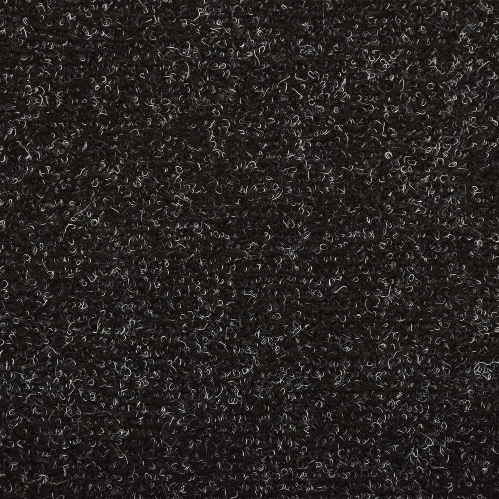 Treppenmatten 15 Stk. Nadelvlies 65x25 cm Schwarz