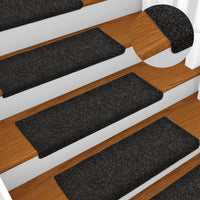 Thumbnail for Treppenmatten 15 Stk. Nadelvlies 65x25 cm Schwarz