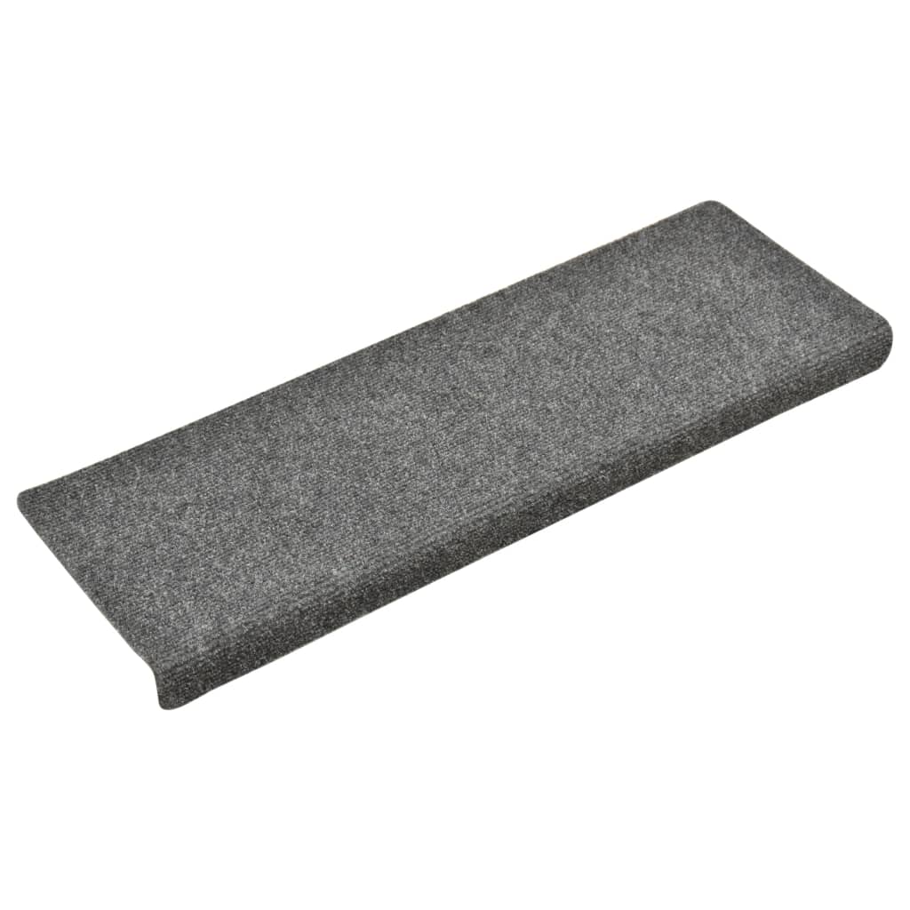 Treppenmatten 15 Stk. Nadelvlies 65x25 cm Hellgrau