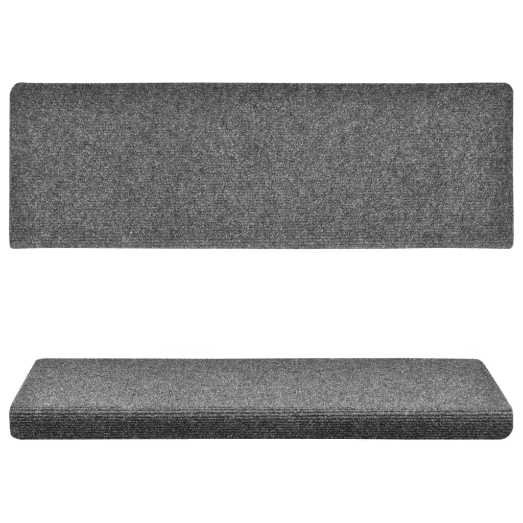 Treppenmatten 15 Stk. Nadelvlies 65x25 cm Hellgrau