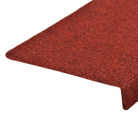 Thumbnail for Treppenmatten 15 Stk. Nadelvlies 65x25 cm Rot