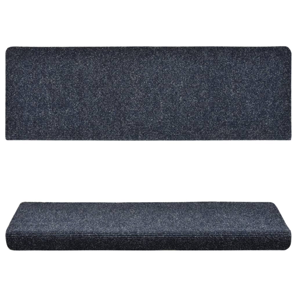 Treppenmatten 15 Stk. Nadelvlies 65x25 cm Blau
