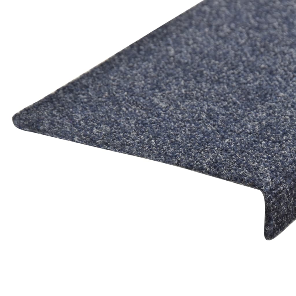 Treppenmatten 15 Stk. Nadelvlies 65x25 cm Blau