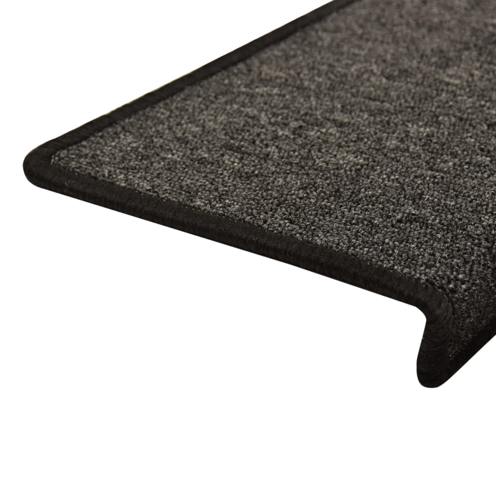 Teppich-Treppenstufen 15 Stk. 65 x 25 cm Anthrazit