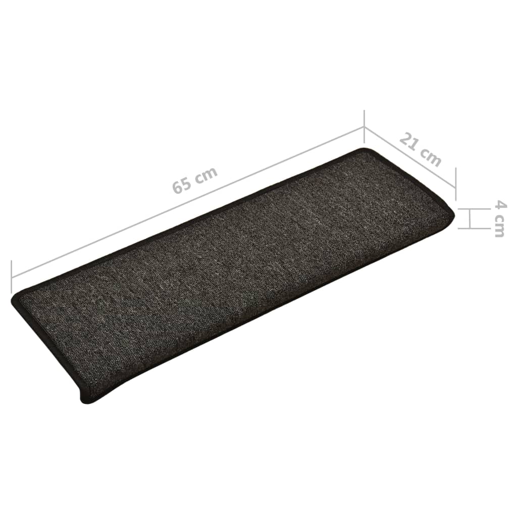 Teppich-Treppenstufen 15 Stk. 65 x 25 cm Anthrazit
