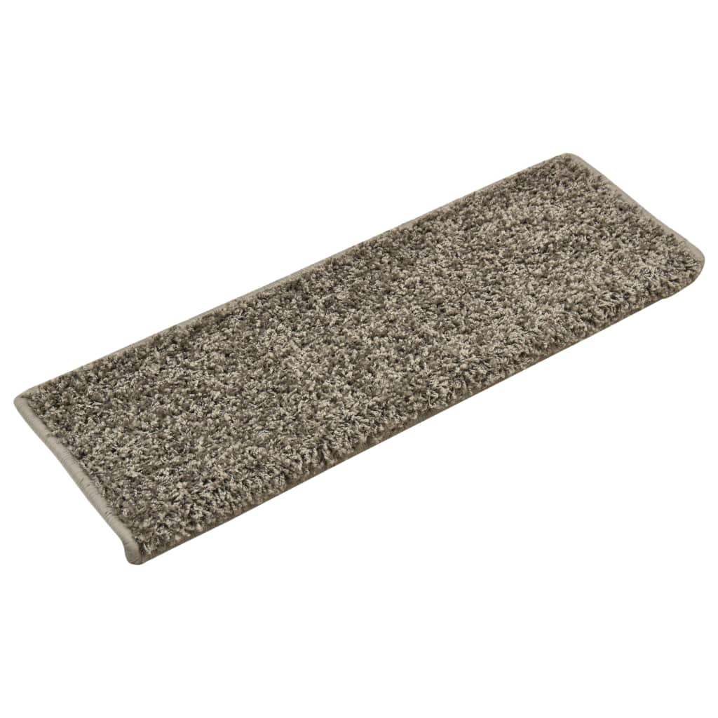 Teppich-Treppenstufen 15 Stk. 65 x 25 cm Grau