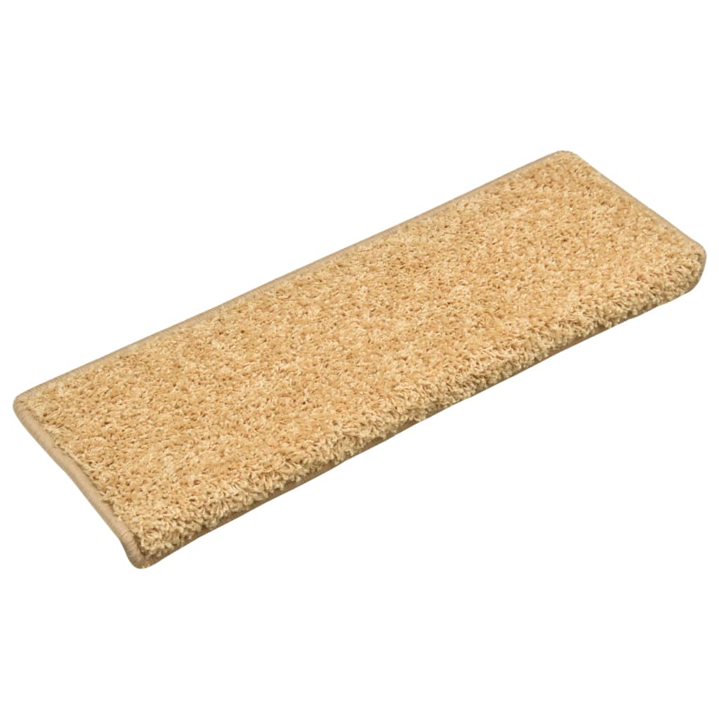 Teppich-Treppenstufen 15 Stk. 65 x 25 cm Beige