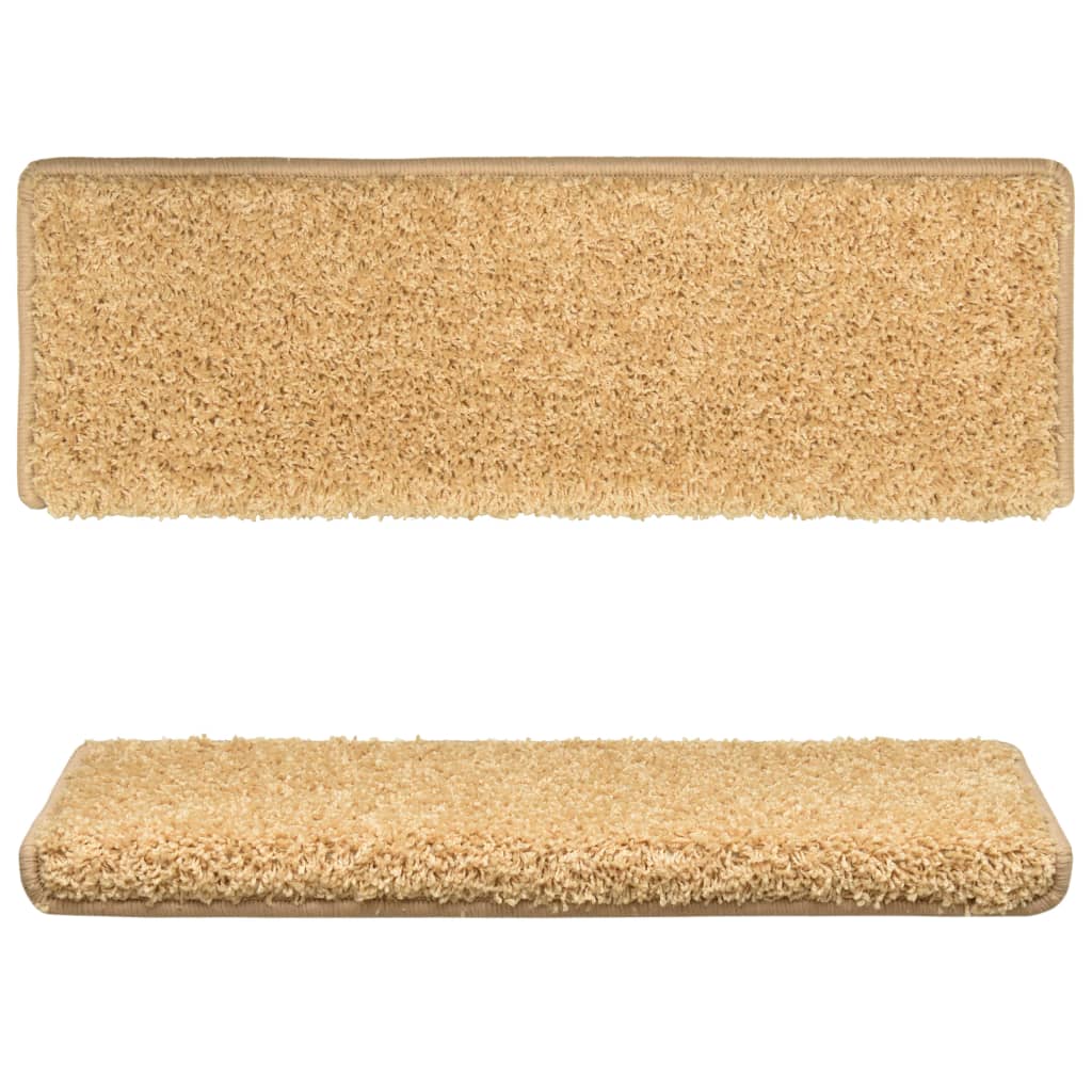 Teppich-Treppenstufen 15 Stk. 65 x 25 cm Beige