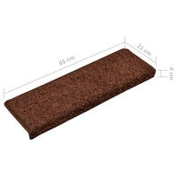 Thumbnail for Teppich-Treppenstufen 15 Stk. 65x21x4 cm Braun