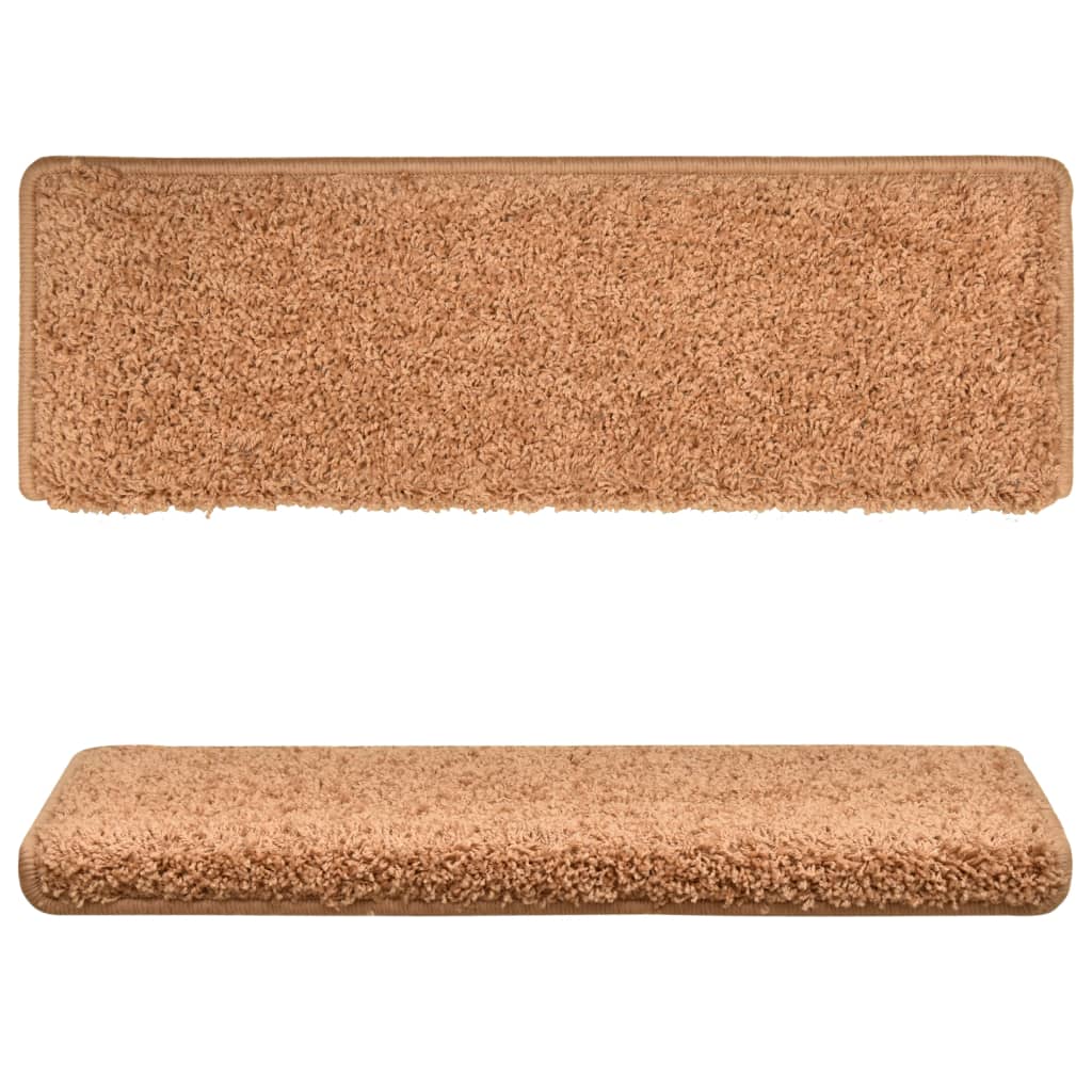Teppich-Treppenstufen 15 Stk. 65 x 25 cm Braun