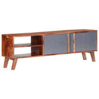 Thumbnail for TV-Schrank Grau 140x30x45 cm Massivholz