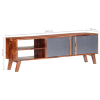 Thumbnail for TV-Schrank Grau 140x30x45 cm Massivholz